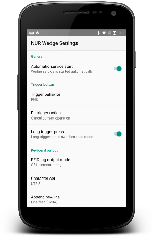 Nordic ID Wedge service Screenshot 2