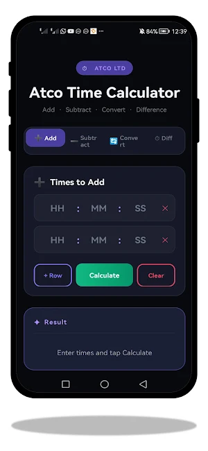 Atco Time Calculator Screenshot 1