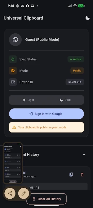 Universal Clipboard Screenshot 2