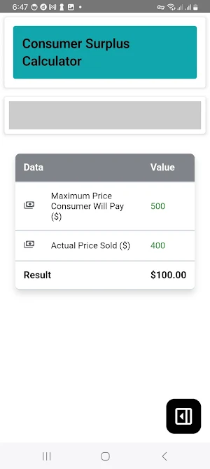 Consumer Surplus Calculator Screenshot 3