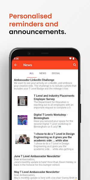 T Level Ambassador App Screenshot 2