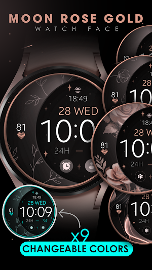 Moon Rose Gold watch face Screenshot 1