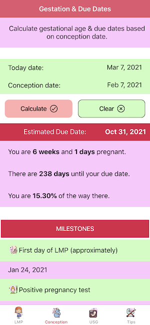 Pregnancy Due Dates - Tracker, Milestone, Progress Screenshot 2