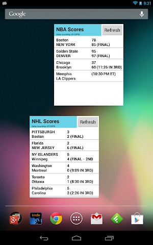 Sports Scores Widget Screenshot 2