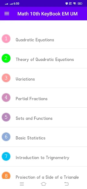 Math 10th Key Book EM and UM Screenshot 1