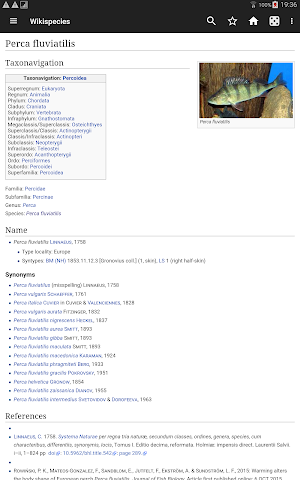 WikiSpecies Screenshot 1
