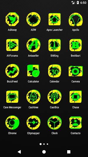 Cracked Yellow Green Icon Pack Screenshot 1