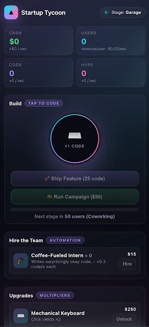 Startup Simulator : Inc. Screenshot 0