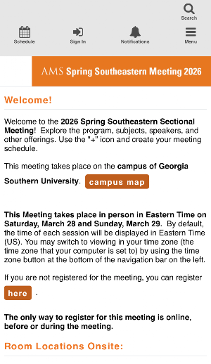 AMS Spring 2026 Southeastern Screenshot 1