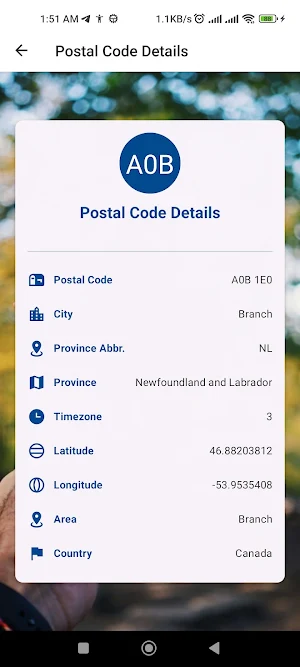 Canada Postal Code Tracking Screenshot 2