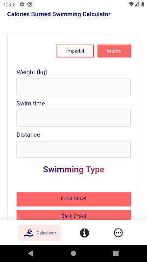 Calories Burned Swimming Screenshot 0