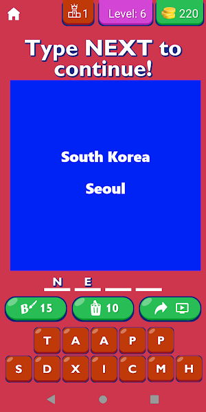 Country and Capital List Screenshot 1