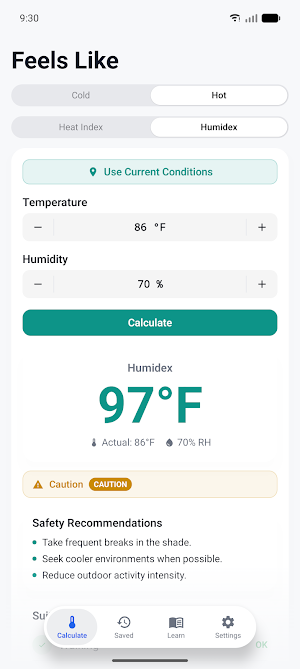 Wind Chill & Heat Index Screenshot 2