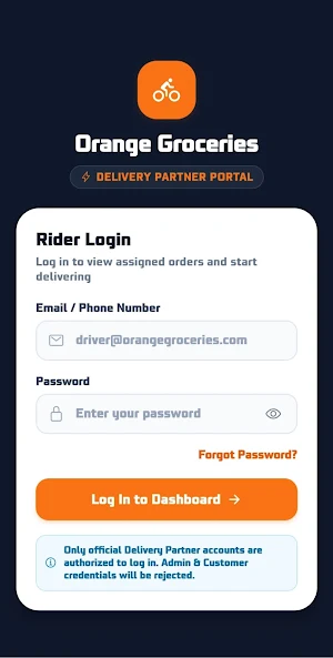 Orange Groceries Delivery Screenshot 0