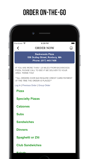 Backwoods Pizza Screenshot 1
