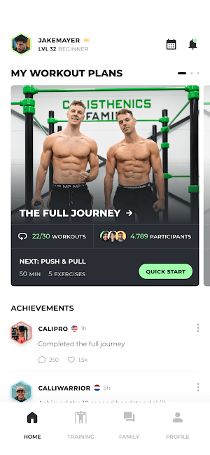 Calisthenics Family: Workout Screenshot 0