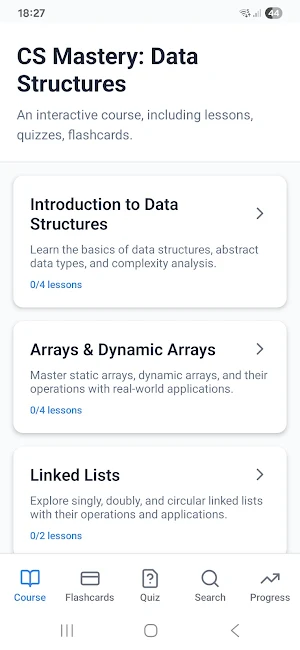 CS Mastery: Data Structures Screenshot 0
