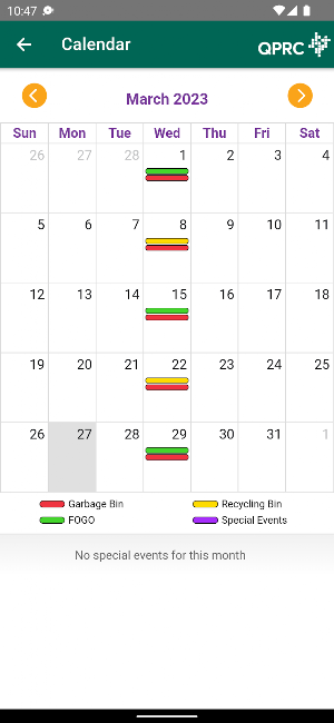 QPRC Waste Info Screenshot 1