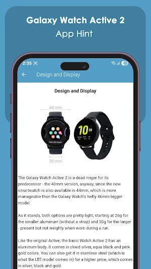 Galaxy Watch Active 2 App Hint Screenshot 3