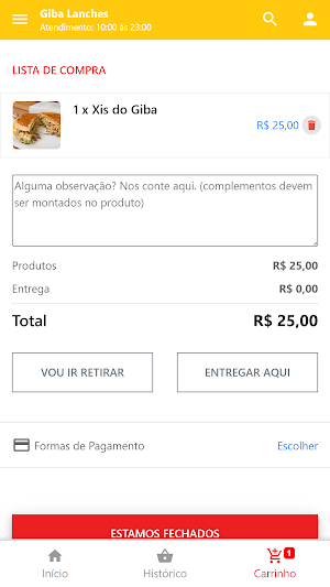 Giba Lanches Screenshot 2