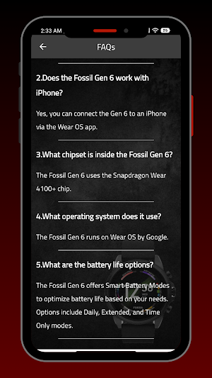 Fossil Gen 6 Watch Guide Screenshot 3