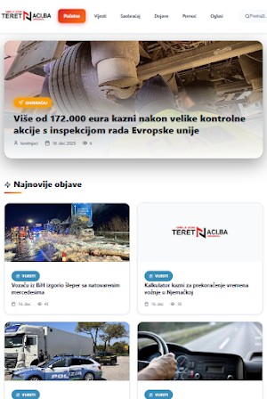 Teretnjaci.ba Screenshot 2