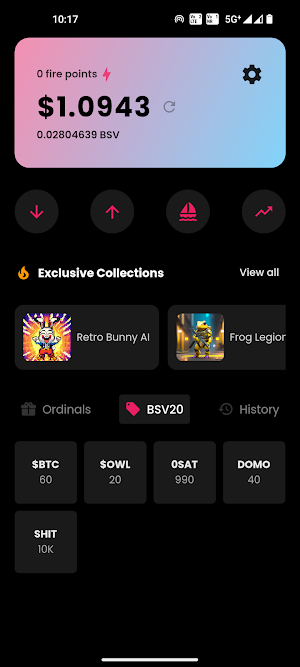 FireSat : BSV web3 wallet Screenshot 2