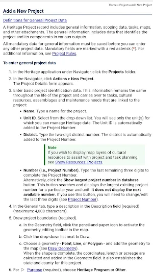 USFS Heritage Mobile Help Screenshot 1