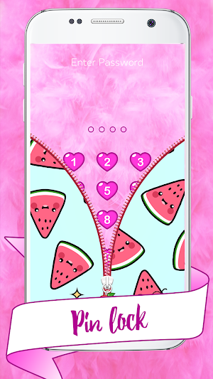 Kawaii Zipper Lock Screen Screenshot 1