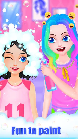 Hair Salon - Paint Rainbow Hair Screenshot 2