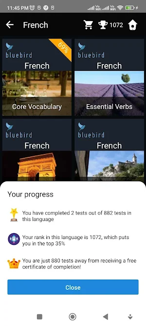 Bluebird Language Tests Screenshot 2