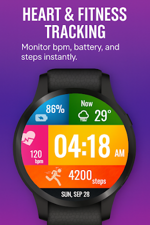 Color Dash Tiles WatchFace Screenshot 2