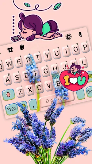 Spring Flowers Keyboard Background Screenshot 2