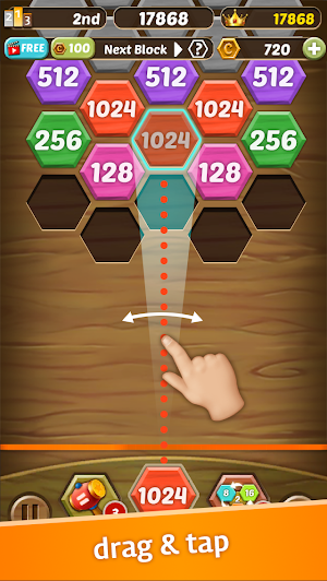 Shoot Number 2048 - Hexa Bubble Shooter Screenshot 1