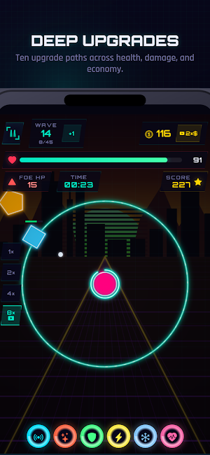 Neon Shape War: Idle Synthwave Screenshot 2