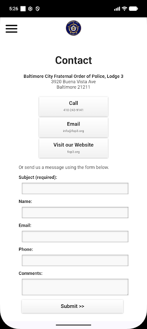 FOP3 Membership App Screenshot 2