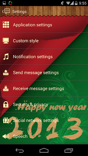 Handcent 6 Skin New Year2013 Screenshot 3