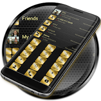 Dialer Theme Metal Gold Dots