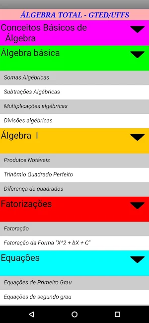 Álgebra Total - Gted/UFFS Screenshot 2