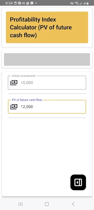 Profitability Index Calculator Screenshot 3