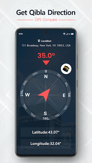 Qibla Direction- GPS Compass Screenshot 1