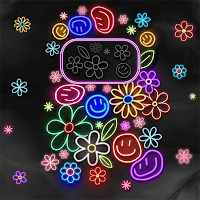 Neon Colorful Happy- Wallpaper