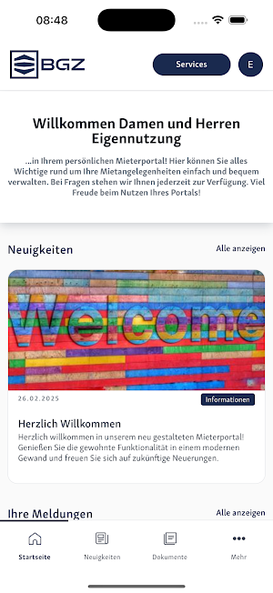 BGZ-Mieterportal Screenshot 1