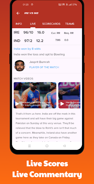 Cricket Live Line Score -CriCo Screenshot 1