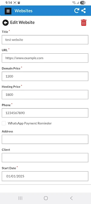 Website Clients Manager Haysky Screenshot 3