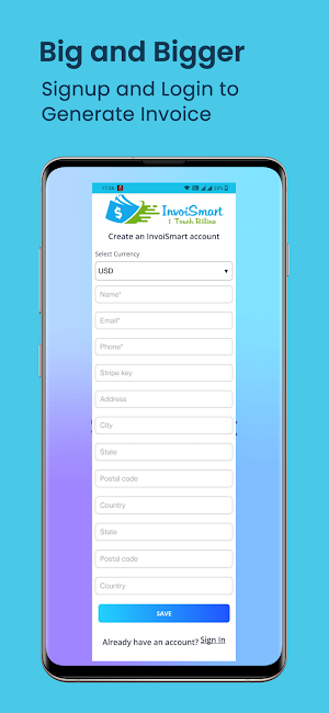 InvoiSmart Billing Platform Screenshot 0