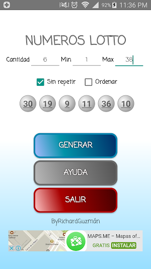 Lottery Number Generator Screenshot 3