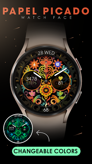 Papel picado analog watch face Screenshot 1