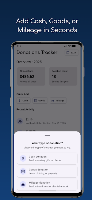 Donations Tracker Screenshot 1