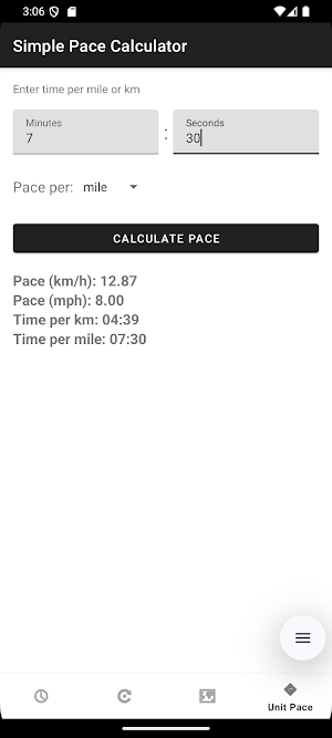 Simple Pace Calculator Screenshot 0